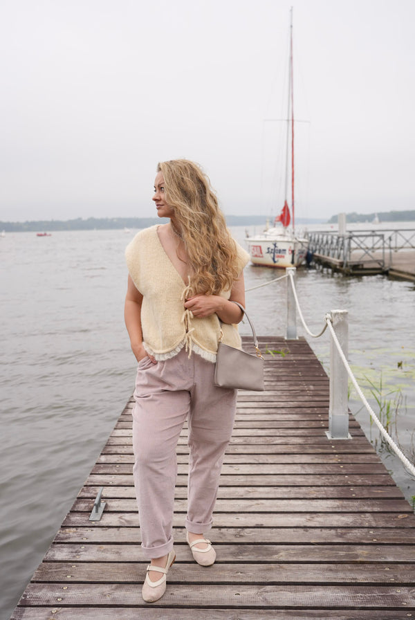 Kamizelka Aleksandra, handmade, bawełna, alpaka, merino