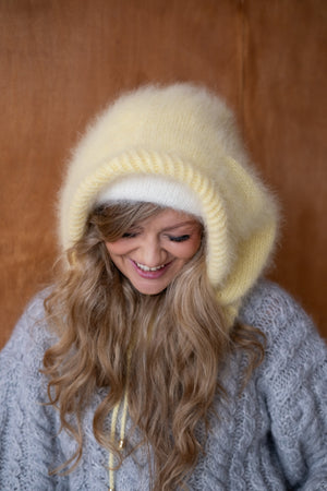 Kapturek, balaclava Molly, angora z merino, handmade