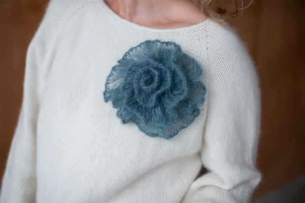 Róża Rozalinda, kid moher i jedwab, handmade