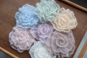 Róża Rozalinda, kid moher i jedwab, handmade