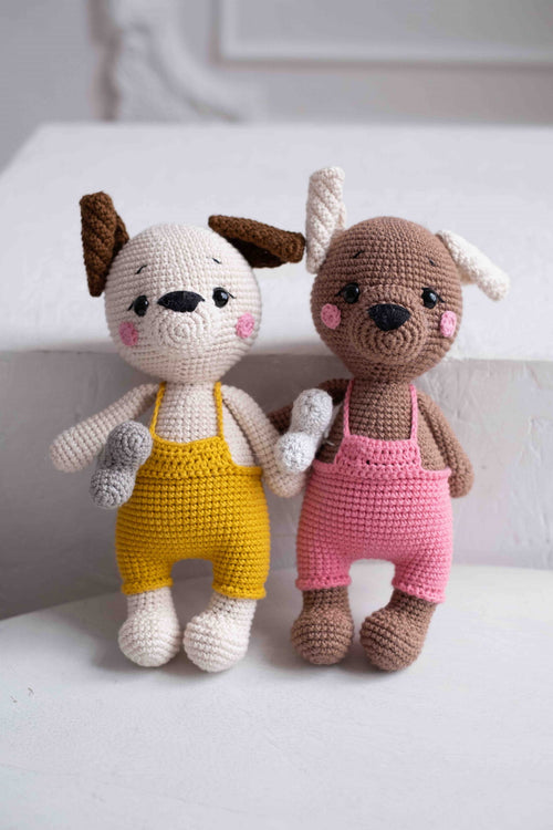 Pieski robione na szydełku Fifi i Lola Sirka handmade