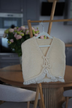 Kamizelka Alex, handmade, bawełna, alpaka, merino