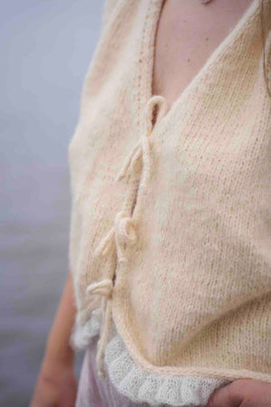 Kamizelka Aleksandra, handmade, bawełna, alpaka, merino