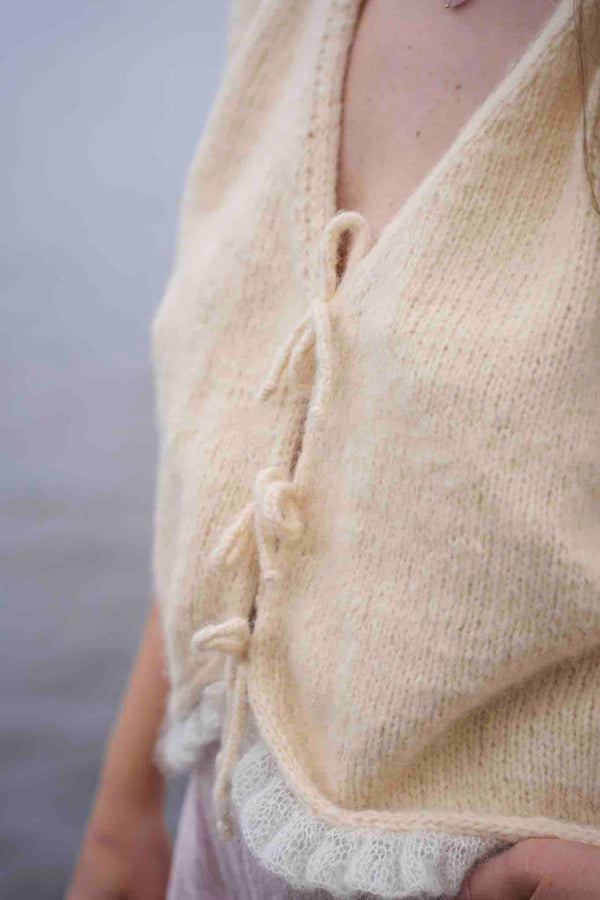 Kamizelka Aleksandra, handmade, bawełna, alpaka, merino