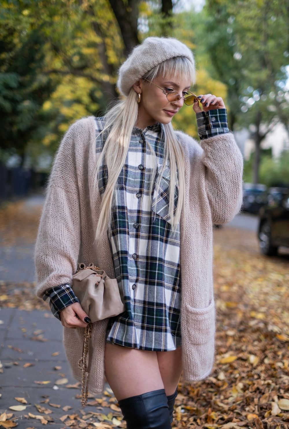 Kardigan Klaudyna, super kid moher, jedwab, merino