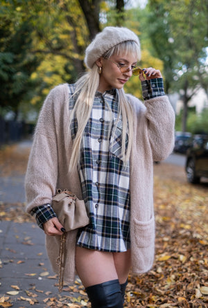 Kardigan Klaudyna, super kid moher, jedwab, merino