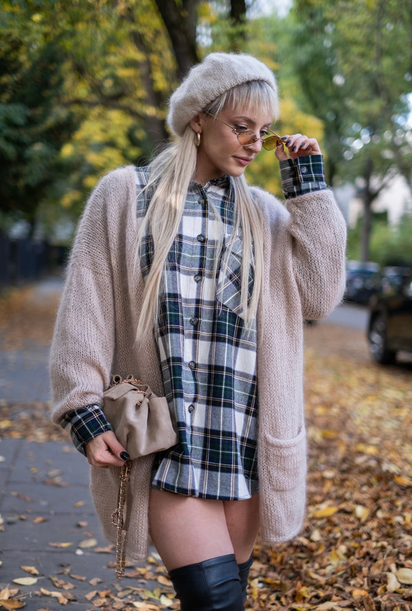 Kardigan Klaudyna, super kid moher, jedwab, merino