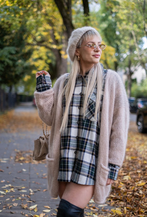 Kardigan Klaudyna, super kid moher, jedwab, merino