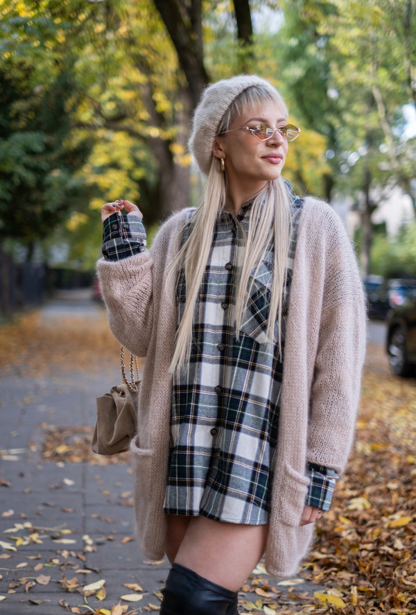 Kardigan Klaudyna, super kid moher, jedwab, merino