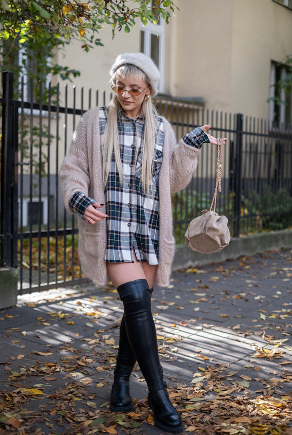 Kardigan Klaudyna, super kid moher, jedwab, merino