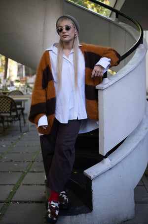 Kardigan Drew, suri alpaka, merino UNISEX