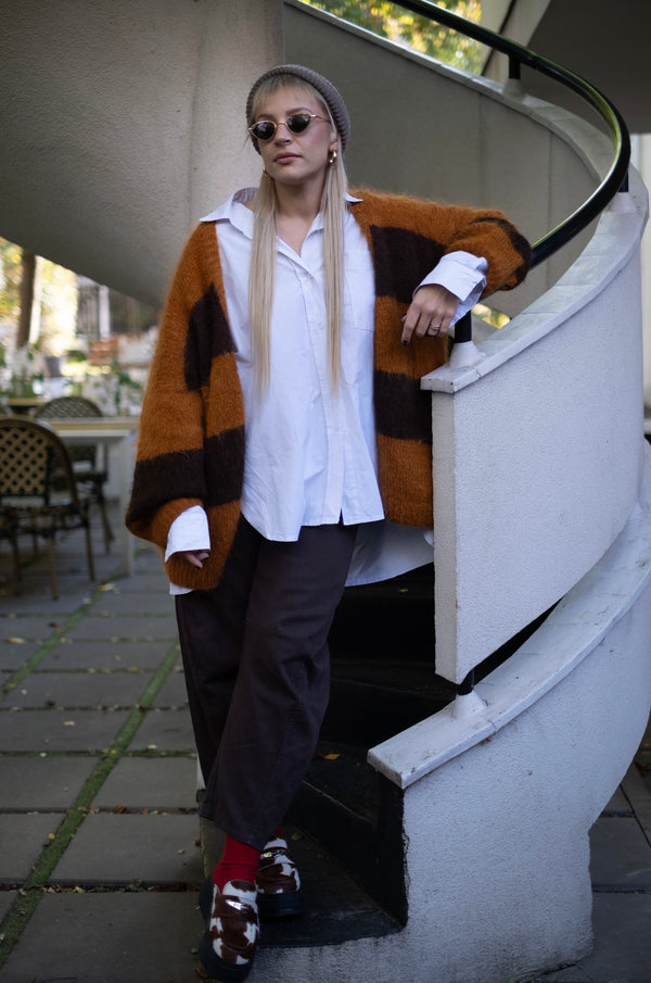 Kardigan Drew, suri alpaka, merino UNISEX