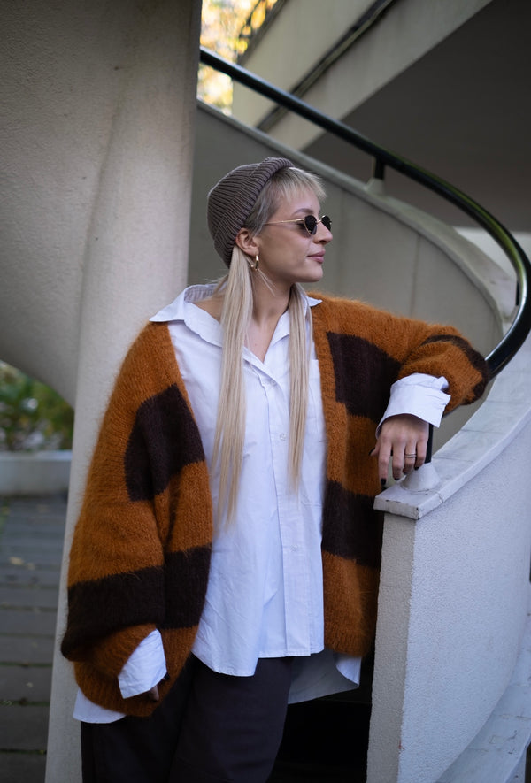 Kardigan Drew, suri alpaka, merino UNISEX