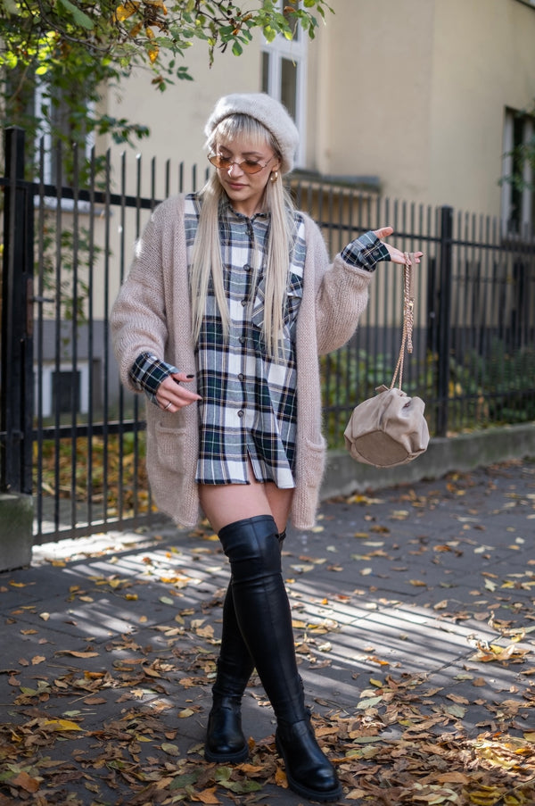 Beret Irena, super kid moher, jedwab