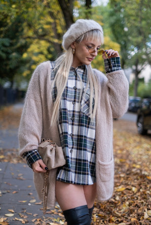 Beret Irena, super kid moher, jedwab