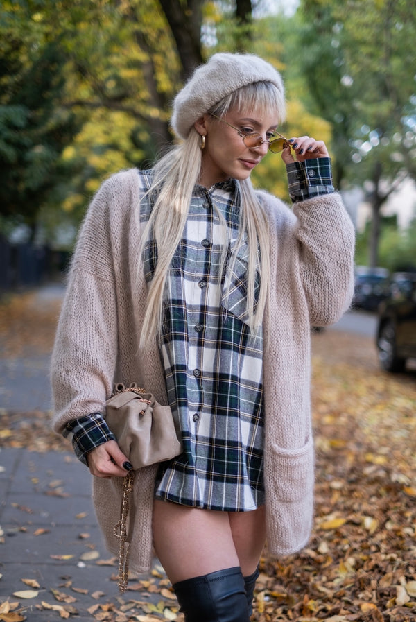 Beret Irena, super kid moher, jedwab