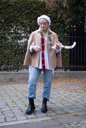 Beret i szal Henryka, super kid moher, jedwab, handmade