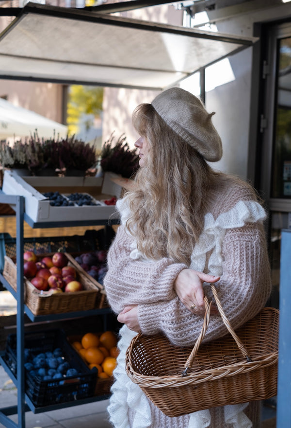 Beret Irena, super kid moher, jedwab