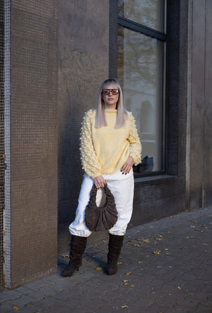 Sweter Zoya, handmade, bawełna, baby alpaka, merino