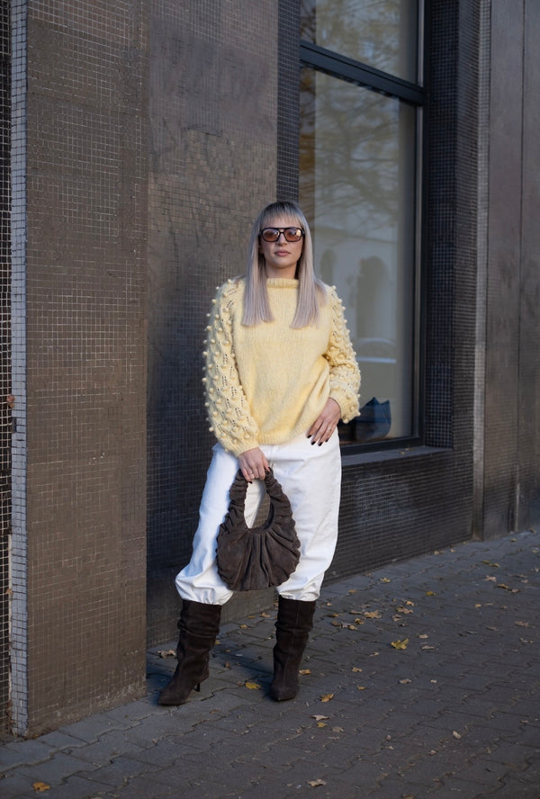 Sweter Zoya, handmade, bawełna, baby alpaka, merino