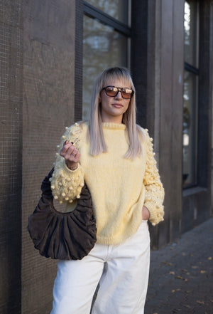 Sweter Zoya, handmade, bawełna, baby alpaka, merino