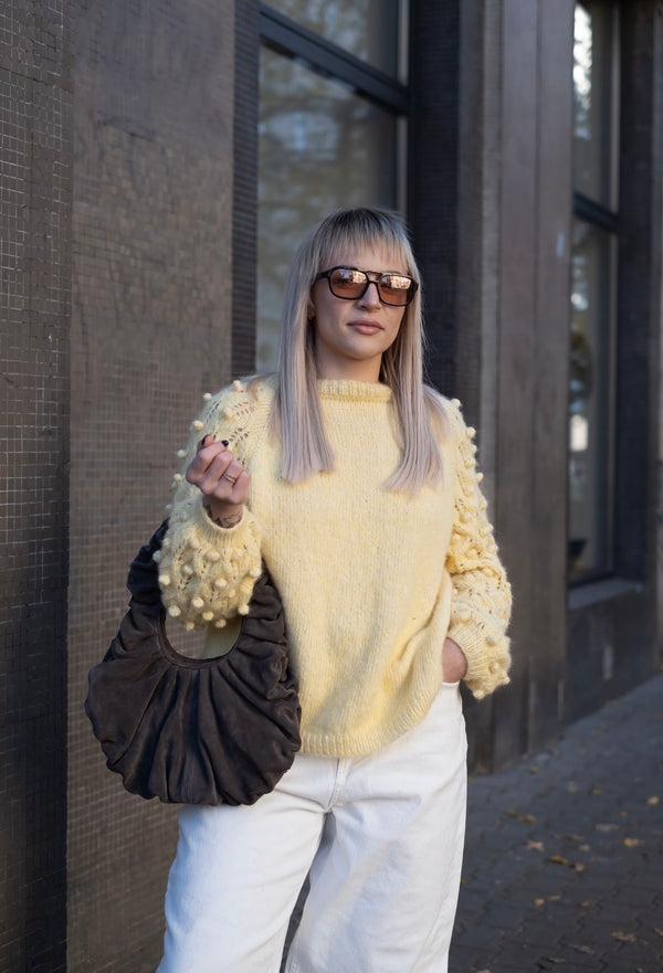 Sweter Zoya, handmade, bawełna, baby alpaka, merino