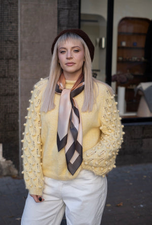 Sweter Zoya, handmade, bawełna, baby alpaka, merino