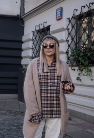 Kardigan Klaudyna, super kid moher, jedwab, merino