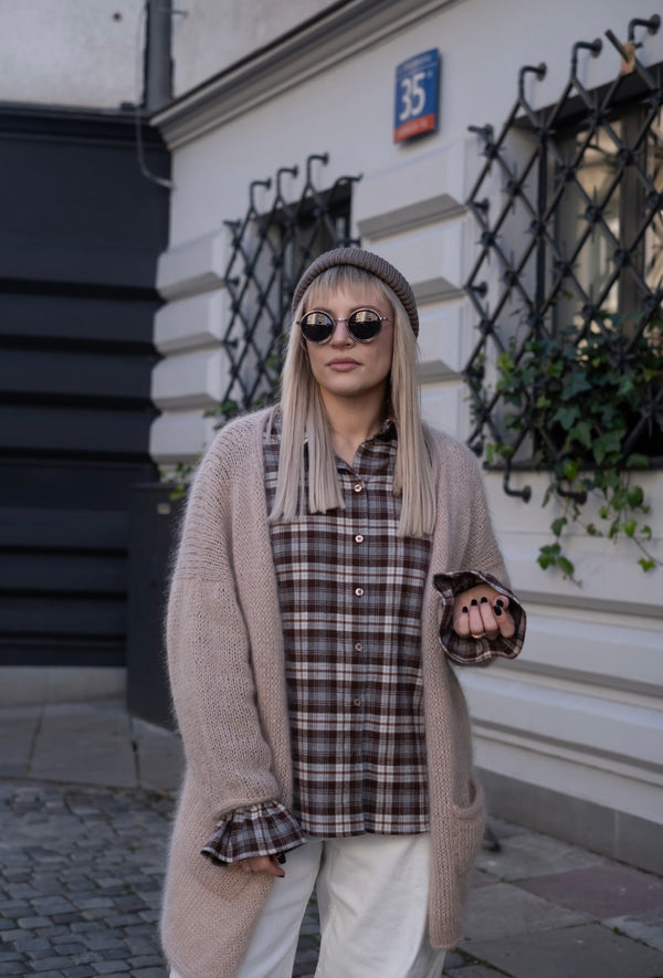 Kardigan Klaudyna, super kid moher, jedwab, merino