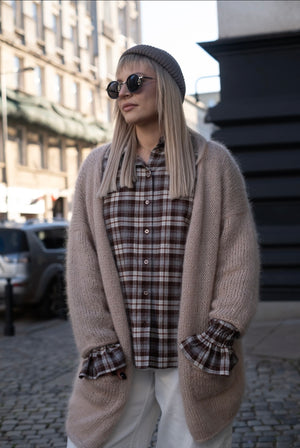 Kardigan Klaudyna, super kid moher, jedwab, merino