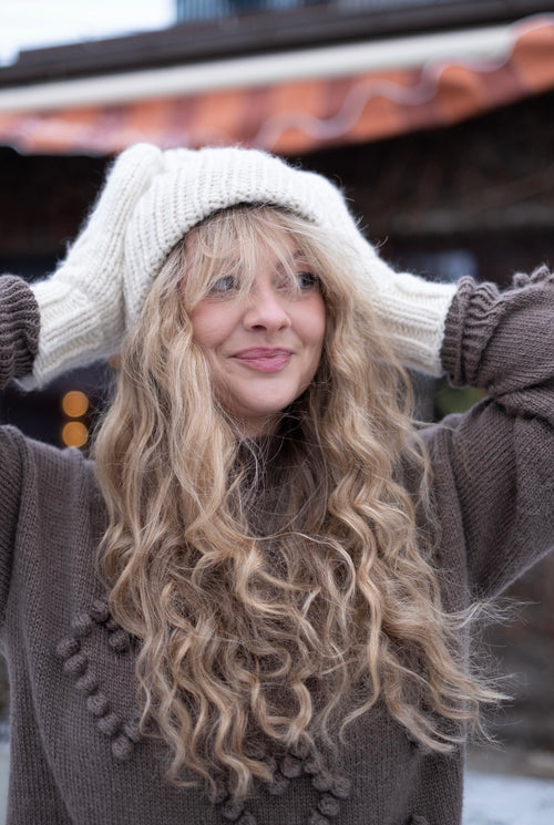 Zestaw: Furora (czapka i rękawiczki) 100% wełna merino