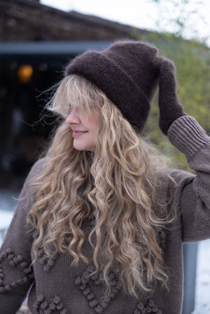 Zestaw: Inka (czapka plus rękawiczki), super kid moher, merino, jedwab