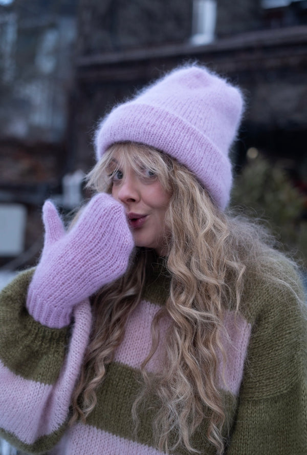 Zestaw: Inka (czapka plus rękawiczki), super kid moher, merino, jedwab