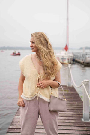Kamizelka Aleksandra, handmade, bawełna, alpaka, merino