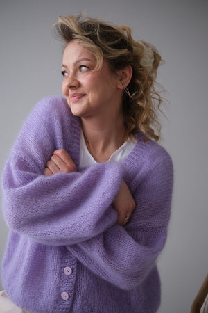 Kardigan Karo, super kid moher, jedwab