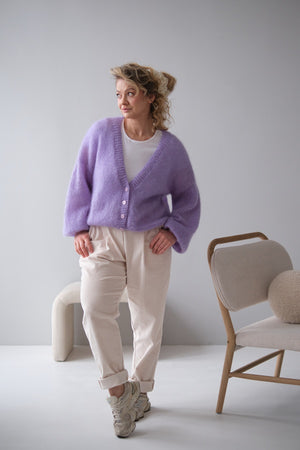 Kardigan Karo, super kid moher, jedwab