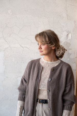 Kardigan Weronika, kaszmir i merino, handmade