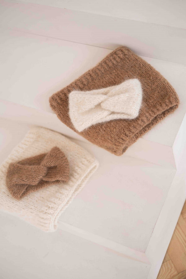 Dwie opaski i dwa kominy Sirka handmade  