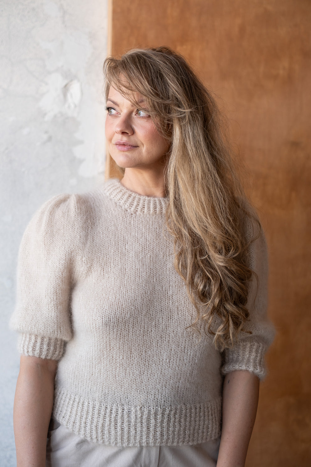 Sweter Magda z krótkim rękawem, angora &merino