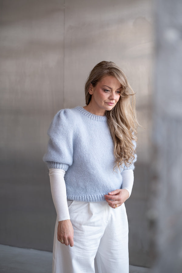 Sweterek Magdalena, super kid moher, jedwab, handmade