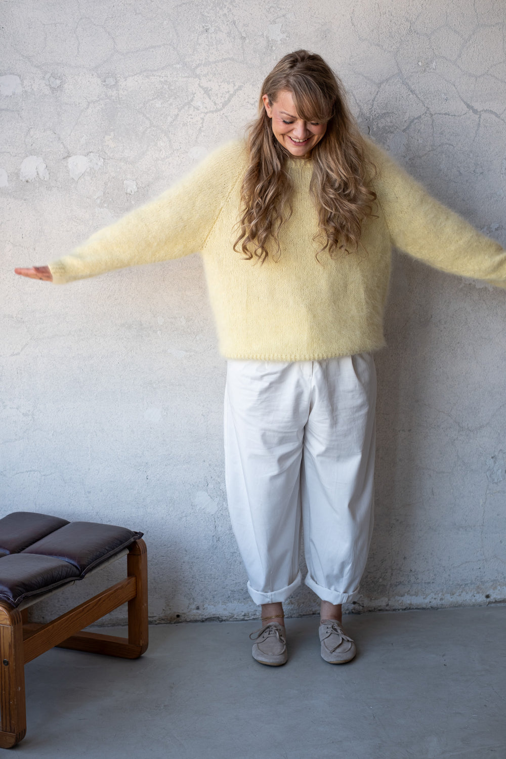 Sweter Martyna, z długim rękawem, angora & merino, handmade