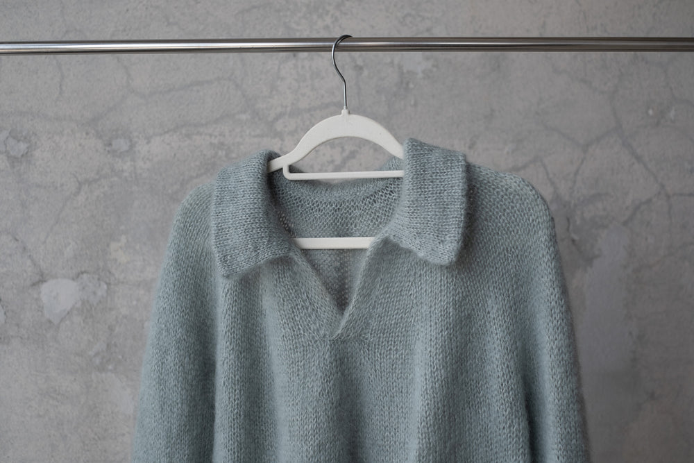 Sweter Matylda, z kołnierzykiem, handmade