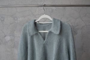 Sweter Matylda, z kołnierzykiem, handmade