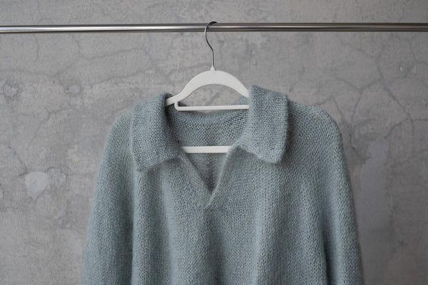 Sweter Matylda, z kołnierzykiem, handmade