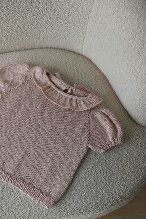 Jedwabny dziecięcy t-shirt Sirka handmade w odcieniu pudrowy róż