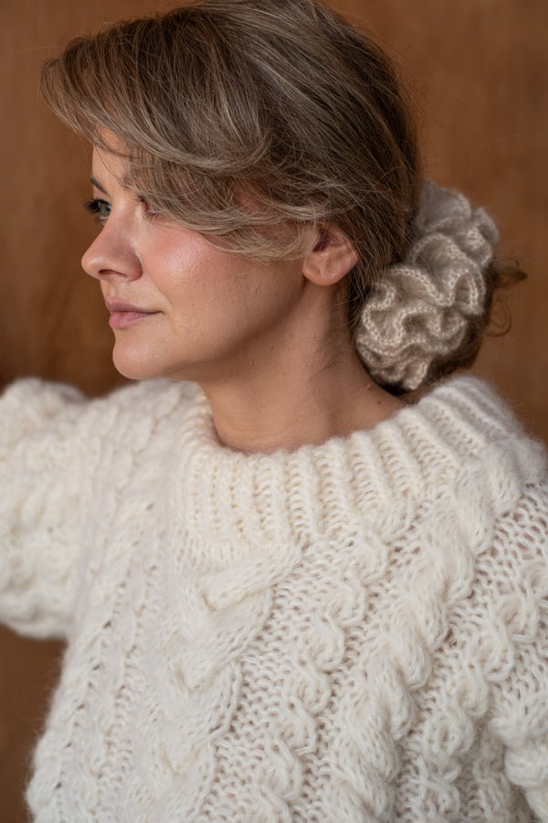 Scrunchie Nasturcja, gumka do włosów, handmade