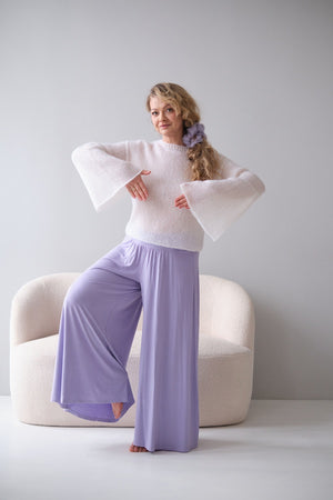 Sweter Aurora, super kid moher, jedwab