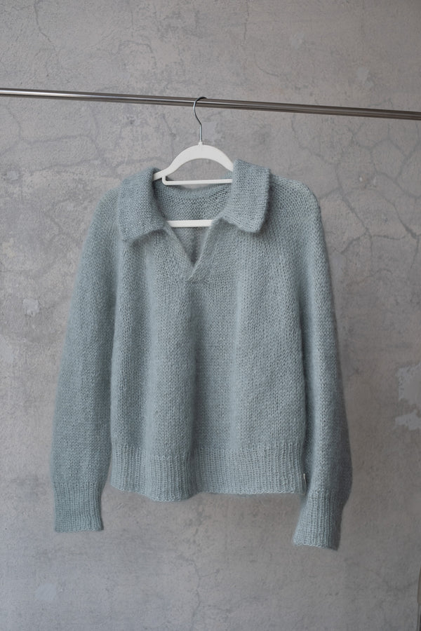 Sweter Matylda, z kołnierzykiem, handmade