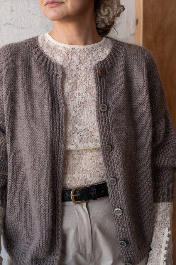 Kardigan Weronika, kaszmir i merino, handmade