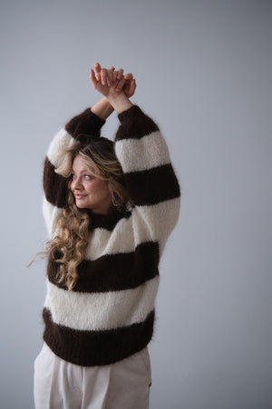 Sweter Duo z alpaki suri z merynosem, handmade